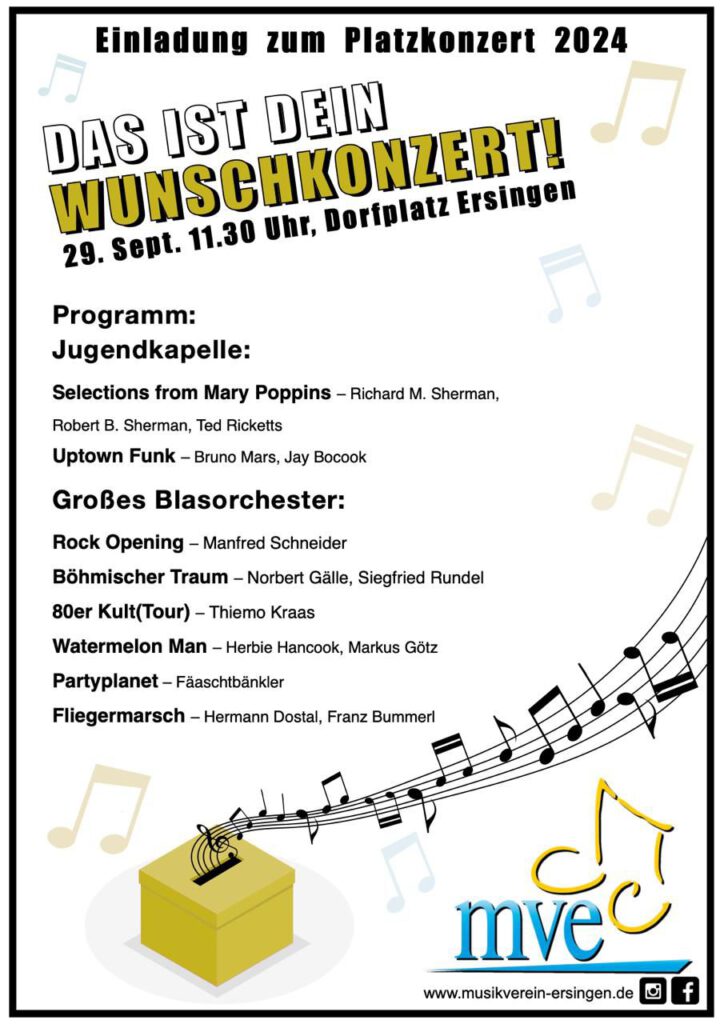 Plakat Platzkonzert (Wunschkonzert) 2024